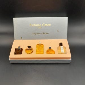 Caron - Coffret 5 miniatures "Fragrance Collection"  (1980s) - coffret vintage des années 1980 - parfum pour femme - miniatures de parfum