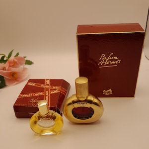 Hermès Parfum d&#39;Hermès (1984) - 7.5ml extrait de parfum - refillable jewel bag spray - vintage 1980s - FREE MINIATURE