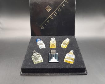 Givenchy - Set de 6 miniaturas EDT - Ysatis / Givenchy III / Eau de Givenchy / Xeryus / Monsieur Givenchy / Gentleman - vintage años 80