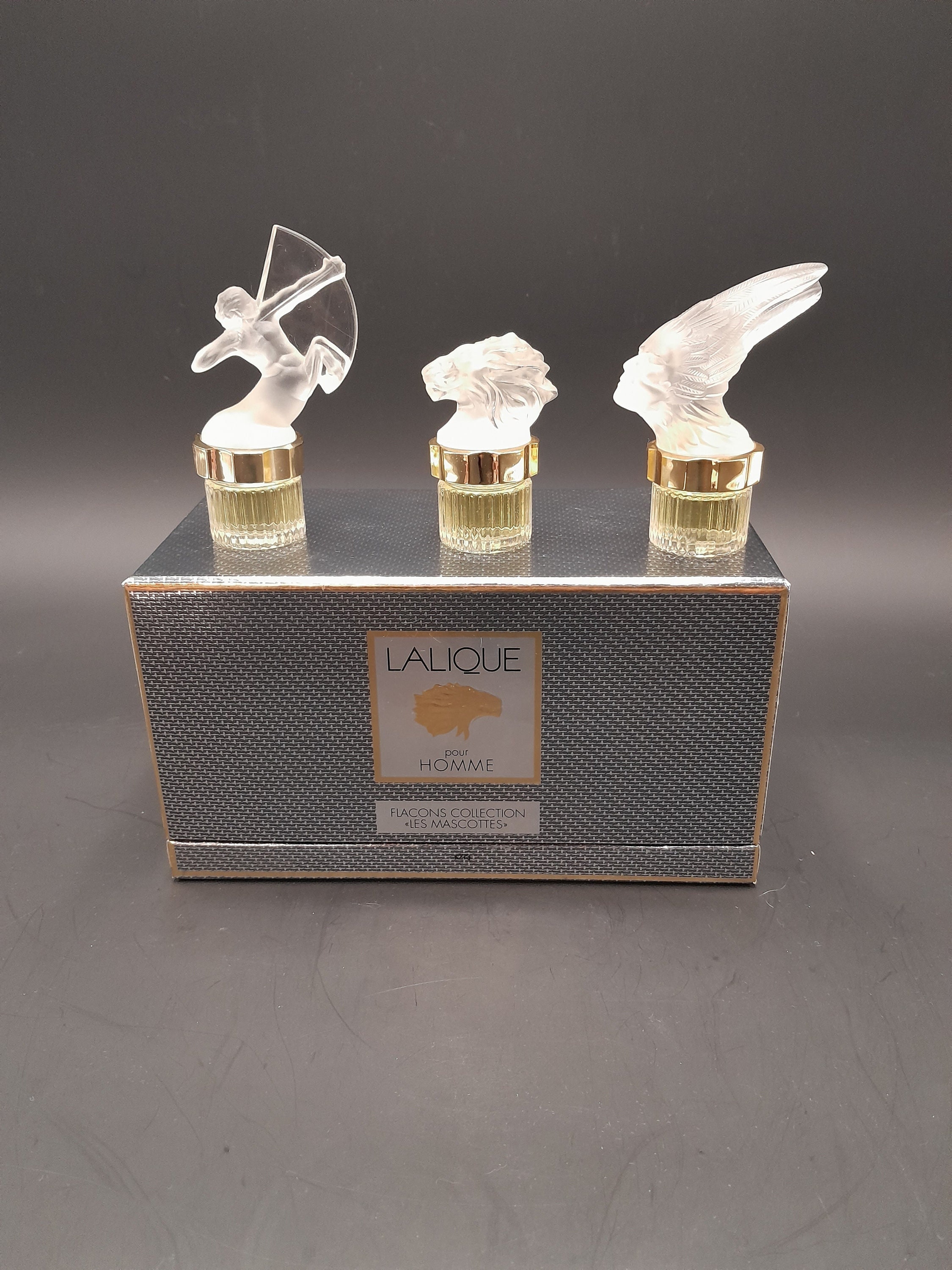 未使用 LALIQUE ミニチュア香水 パルファム3本セット 2000-2002 Lalique for Men - 
