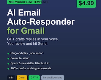 AI Email Auto-Responder n8n Workflow Template | GPT Drafts Gmail Replies Automatically | Small Business Inbox Automation