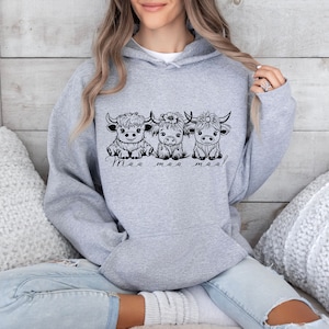 Sudadera con capucha de vaca de las tierras altas, sudadera con capucha para amantes de las vacas, regalo para amantes de las vacas, regalo para dueños de vacas, sudadera con capucha con estampado de vaca, regalo de vaca, sudadera con capucha de vaca divertida, sudadera con capucha de vaca para mujer