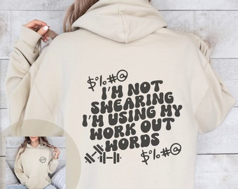 Funny Workout Words Hoodie, Gym Lover Gift