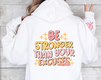 Motivational Back Print Hoodie, Gym Workout Jumper