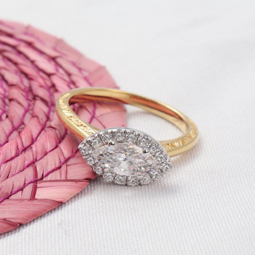 Reverie Lab Grown Diamond Engagement Ring, Two Tone Vintage