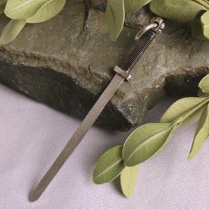 Forged Sterling Silver Viking Sword Necklace: Handcarved Longsword Pendant