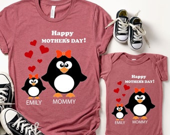 Penguin Mommy and Me Shirt: Mother's Day Matching Outfit