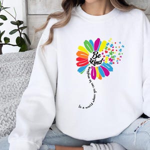 Be Kind Autism Awareness Sweatshirt, Puzzle Piece Flower Shirt, We Wear Blue for Autism, Awareness T-shirt for Mom, Gift for Mothers Day