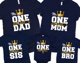 Mr. ONEderful First Birthday Shirt: Family Matching Tee