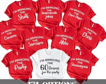 Funny 60th Birthday Group T-Shirts: "Bringing the..." Party Tees