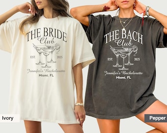 Comfort Colors Bachelorette Party T-Shirts: The Bach Club, Bridesmaids Gifts