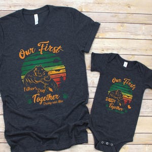 Custom First Fathers Day Baby Tee, First Fathers Day Tees, Custom Our First Father&#39;s Day, Our 1st Father&#39;s Day Together Shirts