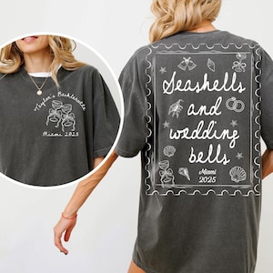 Seashells & Wedding Bells Comfort Colors Tee: Bachelorette Beach Trip