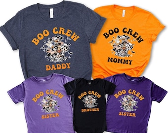 Boo Crew Halloween Family Shirts: Matching Custom Spooky Tees