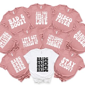 Groovy Bride T-Shirts: Bachelorette Party Bridal Shower Tees