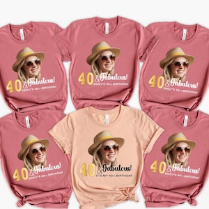 Custom Face Photo Birthday Shirt: Personalized Party Tee for Women