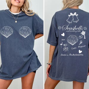 Funny Bachelorette Party Comfort Colors Shirt: Shell Bra, Wedding Bells