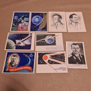 Cartes postales vintage de l’espace soviétique 9 pièces. années 70. Gagarine.