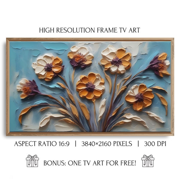 Samsung Frame TV. Floral art for your home. Impasto painting flowers. Wall Art For Your Smart TV, Digital Download Samsung, Spring flowers