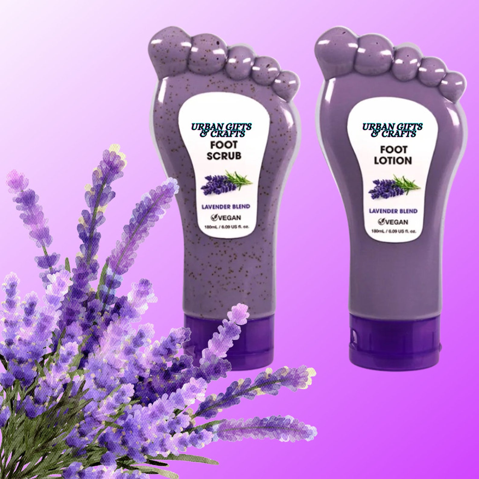 All Natural Foot Scrub and Lotion Set, Scrub for Dry Feet, Calluses