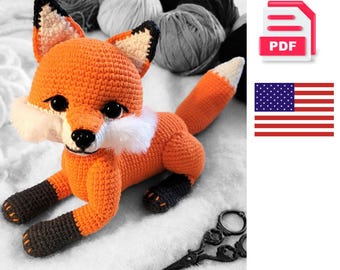 Realistic red fox amigurumi pattern – crochet fox PDF with video tutorial