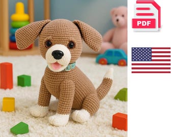 Patrón de Perro de Crochet – Juguete Amigurumi – PDF + videos Tutorial para Mamás, Abuelas y Amantes de las Mascotas