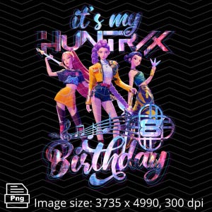 K-POP Demon Hunters Birthday Girl PNG | 8th Birthday Shirt Design | K-pop Digital Download