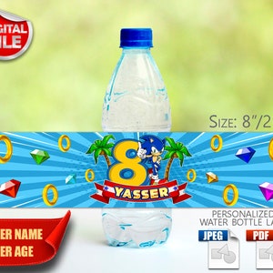 Étiquette personnalisée pour bouteille d'eau d'anniversaire. Fournitures d'anniversaire pour enfants, décorations de fête, fichier numérique personnalisé