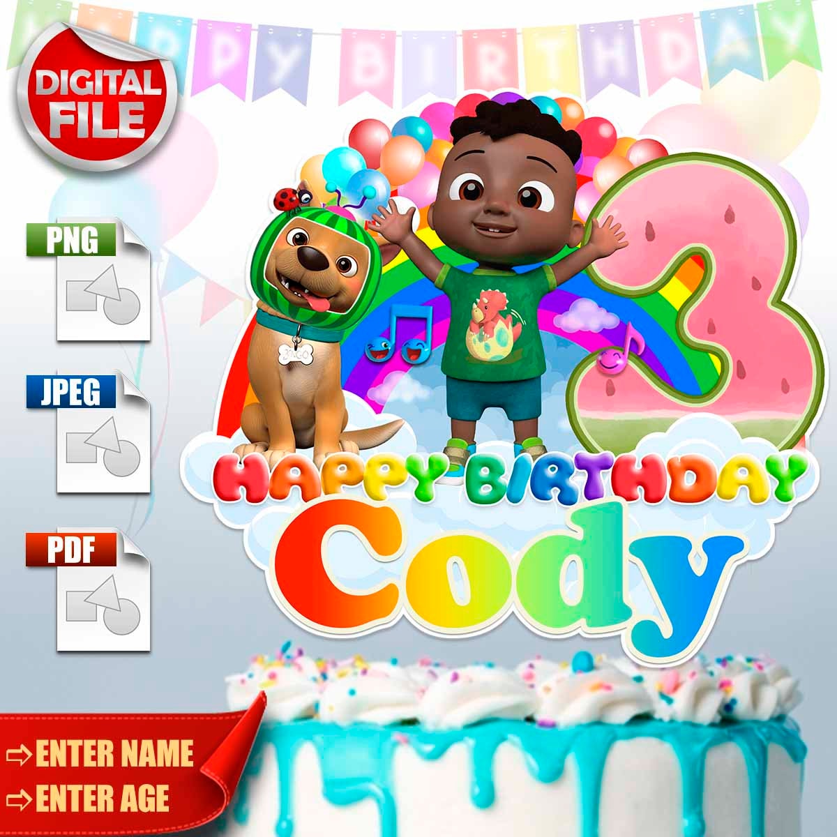 Cocomelon Cece Birthday cake toppe, cocomelon Birthday Party decor,  Cocomelon birthday cake toppers, cocomelon girl birthday – DN Decorlance  By: DarNil Dynasty LLC