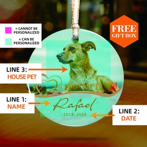 Personalized Pet Sympathy Gift, Custom Dog Ornament ,Pet Memorial Gift, Pet Loss Gift, Dog Keepsake ,Dog Name Ornament zdjęcie 5