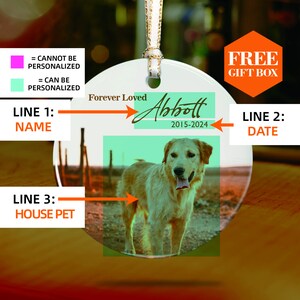 Personalized Pet Sympathy Gift, Custom Dog Ornament ,Pet Memorial Gift, Pet Loss Gift, Dog Keepsake ,Dog Name Ornament zdjęcie 4