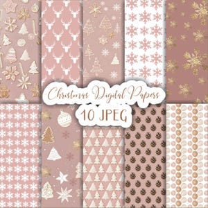 Christmas Digital Paper Set, Snowflake Wallpaper, Christmas Tree Background, Christmas Time, Holiday Scrapbook Papers, Snowflake Wallpaper