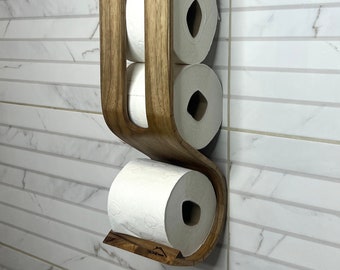 Wood toilet paper holder, Toilet paper holder, Toilet paper holder wall mount, Wooden shelf, Wooden organizer, Bathroom decor, TP holder