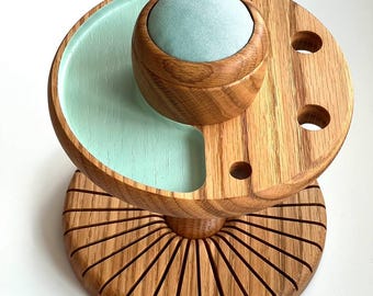 Embroidery Wooden Cross Stitch Holder, Bobbin Rack for Embroidery Floss, Thread Organizer Tabletop, Embroidery Storage, Magnetic Needle Case