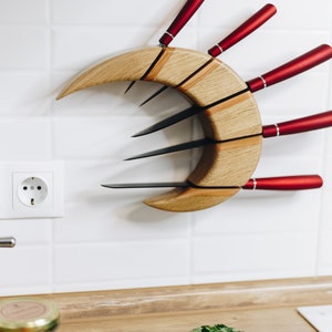 Wooden knife block, wooden knife holder, knife display, knife block, natural wood knife stand, knife storage, knife bar, knife organizer