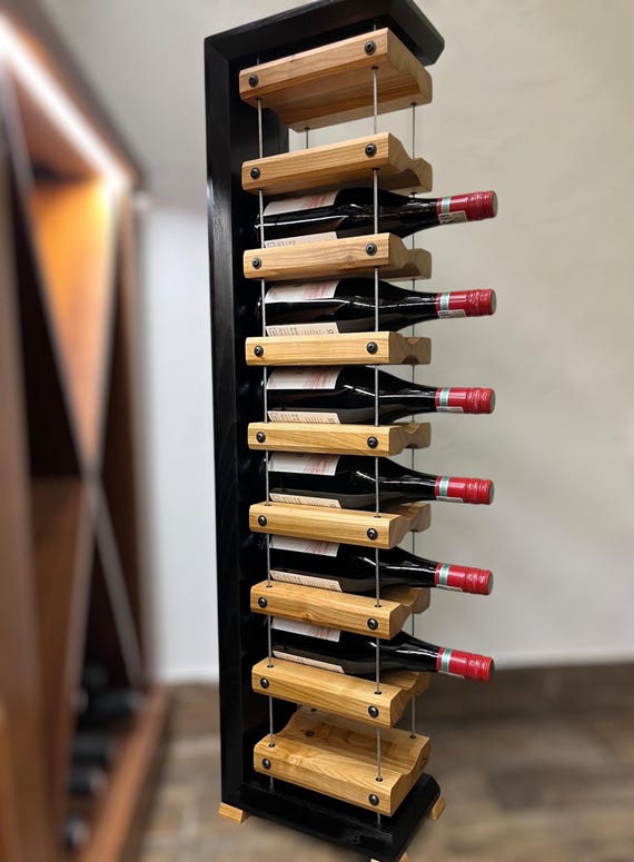 Holz Weinregal Boden stehend, an der Wand befestigt, Tischplatte, Flaschenlagerung, Weinanzeige, Bardekor, Weihnachtsgeschenk