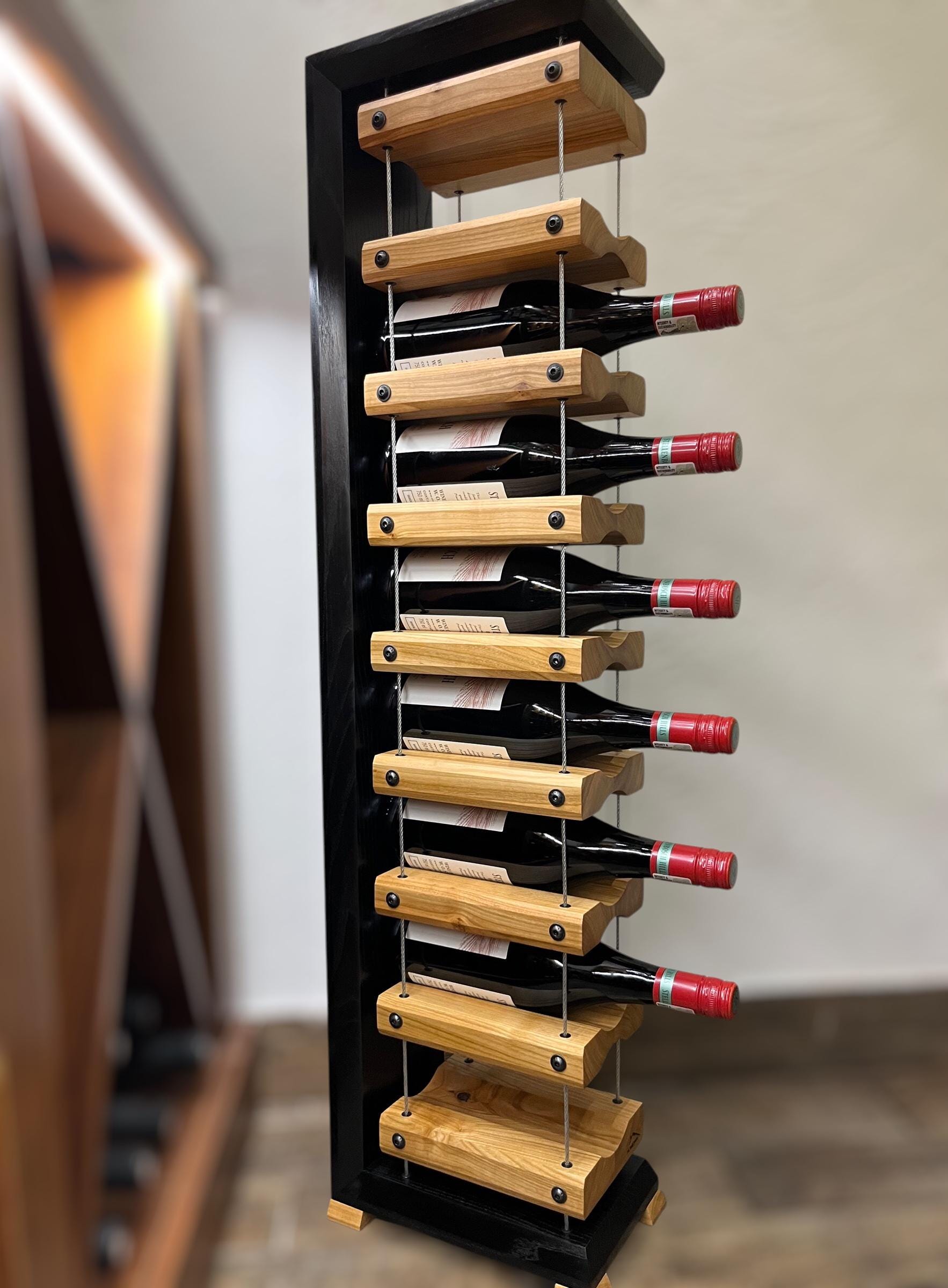 Holz Weinregal Boden stehend, an der Wand befestigt, Tischplatte, Flaschenlagerung, Weinanzeige, Bardekor, Weihnachtsgeschenk