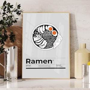 Ramen Poster, Kitchen Wall Art, Ramen, Ramen Print, Ramen Noodle, Noodle Wall Art, Noodles, Ramen Bowl, Food Print, Japanese, Asian Wall Art