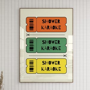 Shower Karaoke Print | Shower Karaoke Wall Art | Bathroom wall art | Cute Shower Print | Shower Poster Wall Art | Gift for Wife and Mom