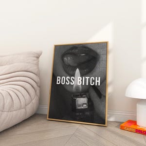 Impresión de Boss Bitch, arte de Girl Boss, arte de Female Boss, empoderamiento femenino, regalo para jefa, impresión feminista, decoración de dopamina, arte sáfico imagen 5