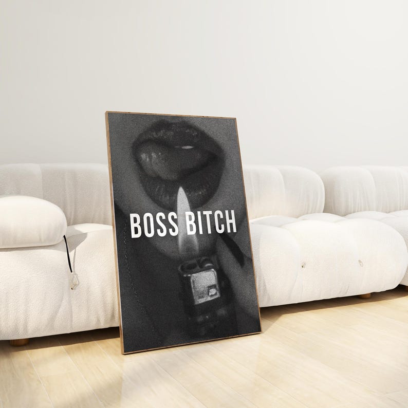 Impresión de Boss Bitch, arte de Girl Boss, arte de Female Boss, empoderamiento femenino, regalo para jefa, impresión feminista, decoración de dopamina, arte sáfico imagen 3