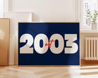 Poster personalizzato dell'anno, stampa dell'anno di nascita, regalo di compleanno personalizzato, regalo di anniversario personalizzato, stampa personalizzata dell'anno, poster dell'anno di nascita, Est In Art