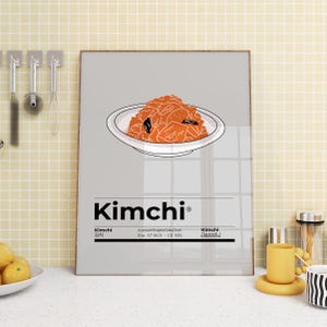 Kimchi Poster, Küche Wandkunst, Kimchi Wandkunst, Kimchi, Kimchi Druck, asiatisches Geschenk, koreanische, Foodie, Lebensmittel Druck, asiatisches Essen, Japandi Wandkunst