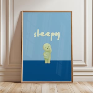 Smiski, Smiski Sleepy, Smiski Wall Art, Divertente arte da toilette, Divertente arte da bagno, Arte da parete per il bagno, Arte da toilette, Arte da parete per bambini, Poster Sleepy