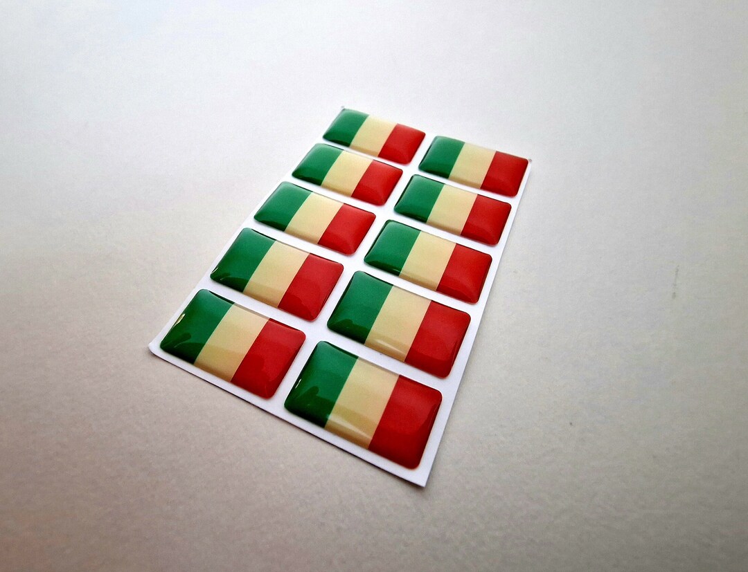 thumbnail image 2 of SkinoEu 3D Gel Domed Italy Flag Sticker Emblem - For Car Motorcycle Laptop - 60x11mm 2 of 5