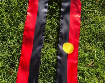 1 Aboriginal Flag Graduation Sash Satin Stole Indigenous NAIDOC Week Ceremonies New