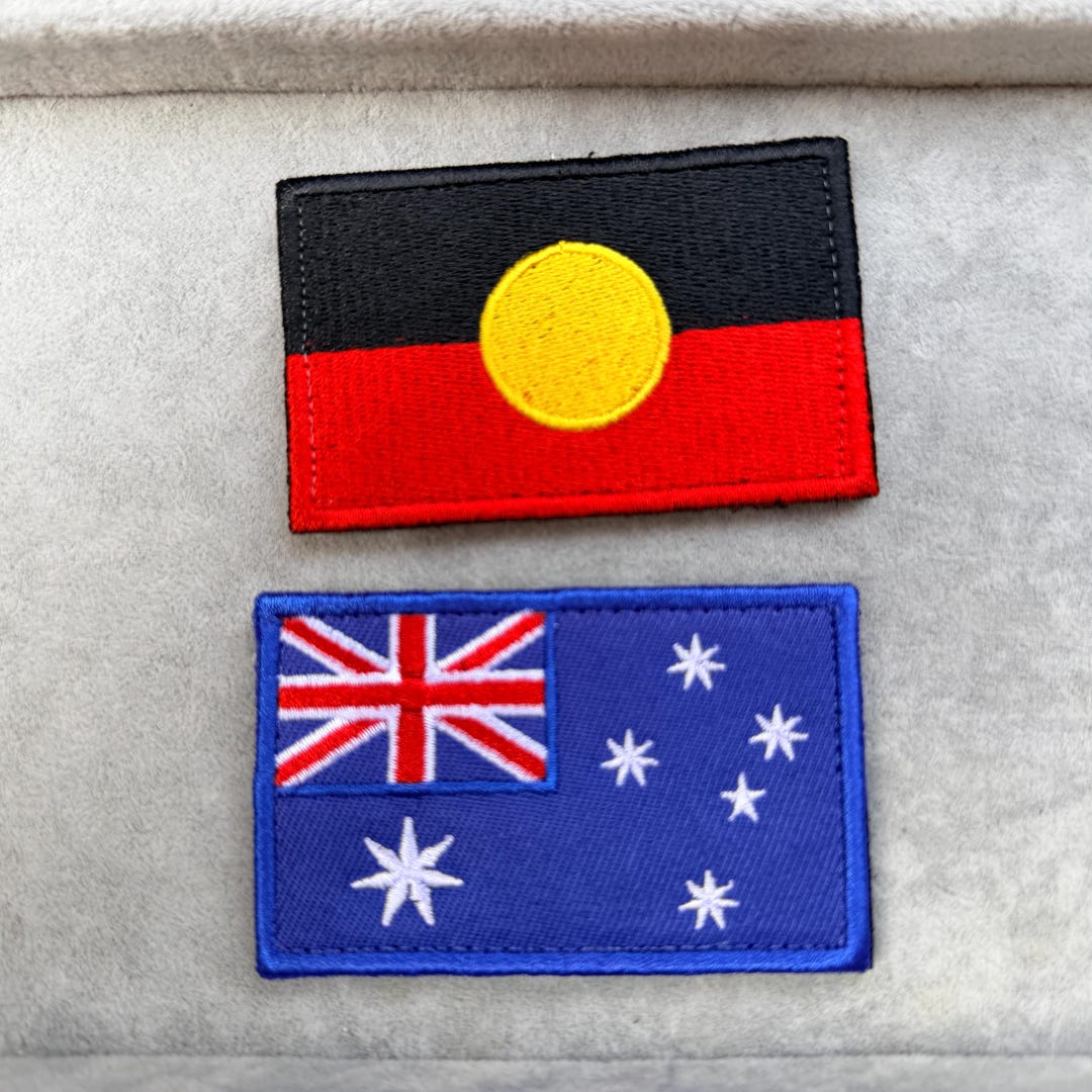 Aboriginal & Australia Flag Patch Set, Embroidered Hook and Loop Patch ...