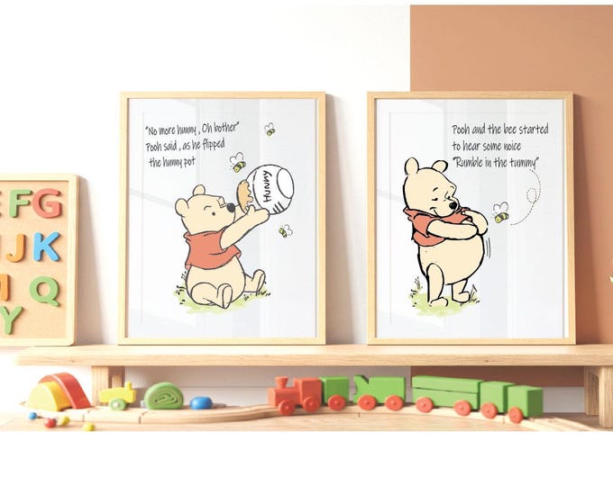 Winnie the Pooh wall prints , Rumble in the tummy