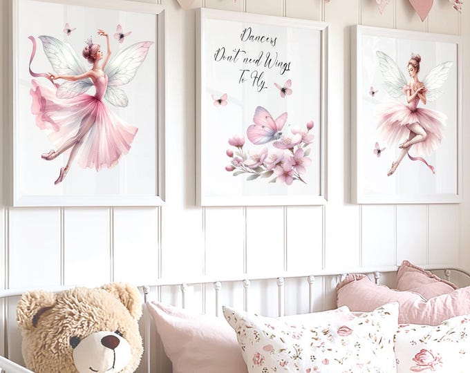 Fairy Ballerina Dancer wall print / Ballet Dancer Print for Girls Bedroom