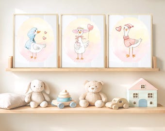 Personalized Duck Nursery Print: Silly Duck Wall Art (Digital Download)